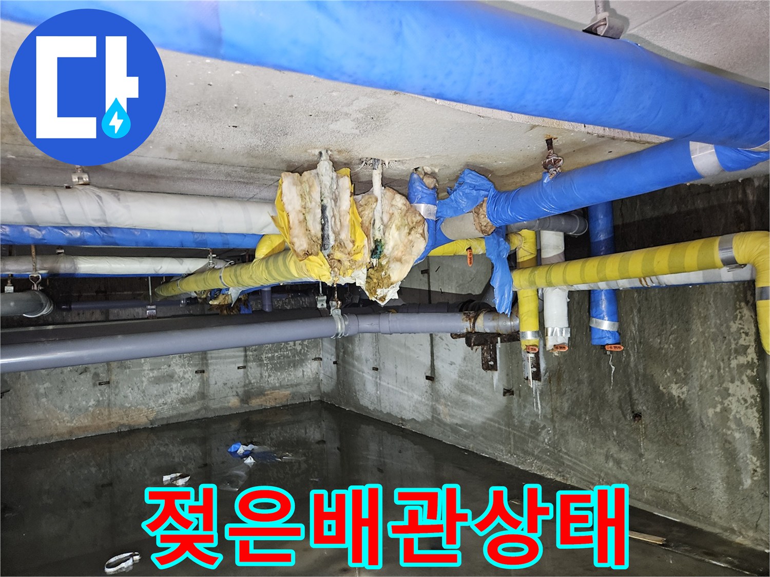 분당 구미동 지하층 배관의 누수 및 습기 발생 상태
