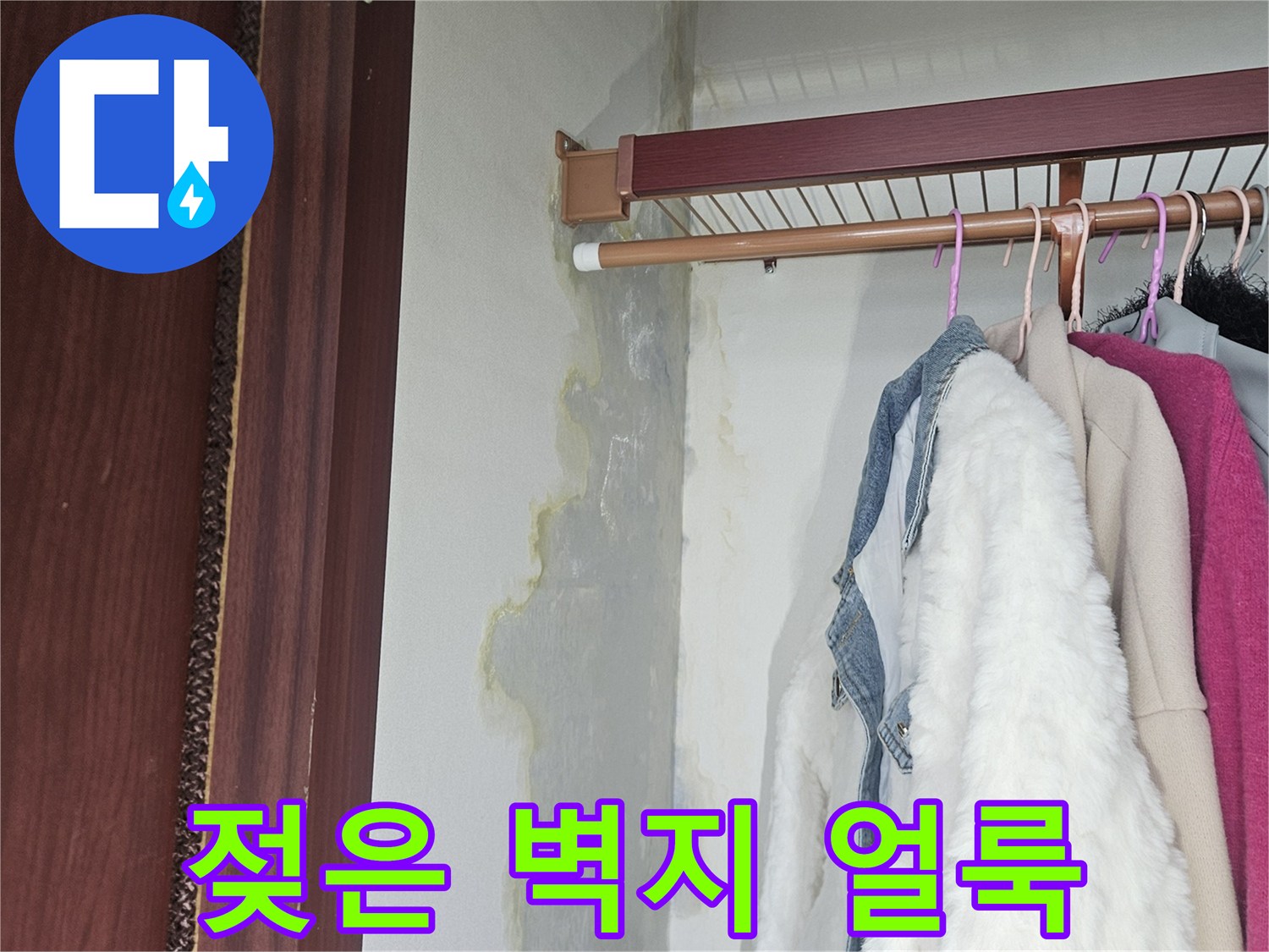 가구 주변 벽면-습기로 인해 젖어있는-상태