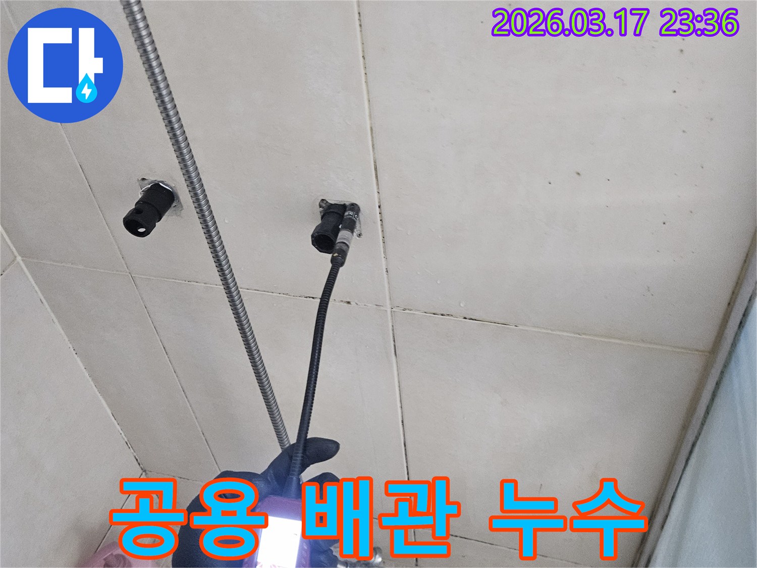 전문-엔지니어가-내시경-카메라를-사용하여-아파트-공용-배관의-누수-지점을-책임감-있게-진단하는-모습입니다