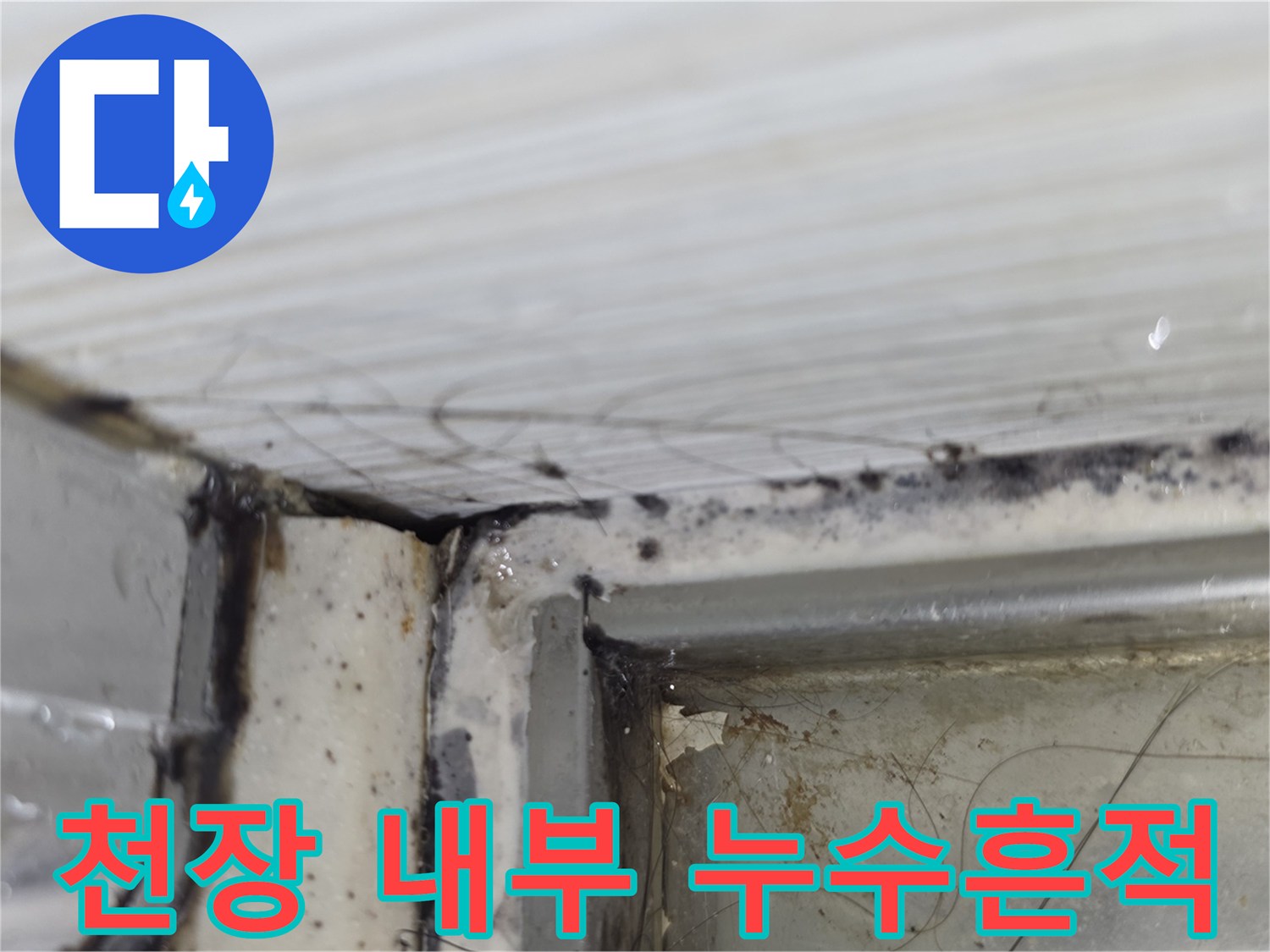 화장실-천장 슬라브-오염된 배관 주변부