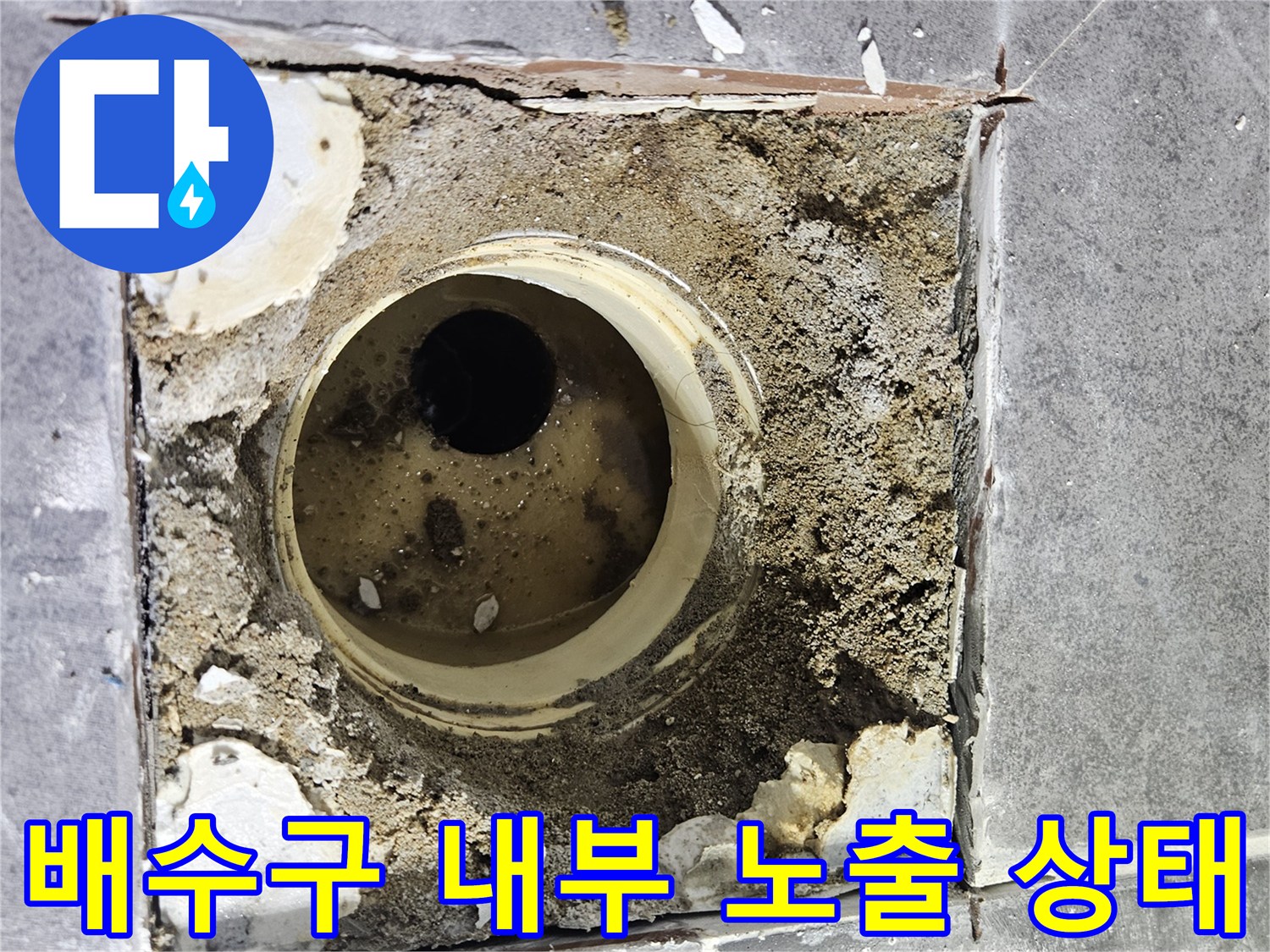 화장실-배수구-내부-및-주변-방수층-파손-확인