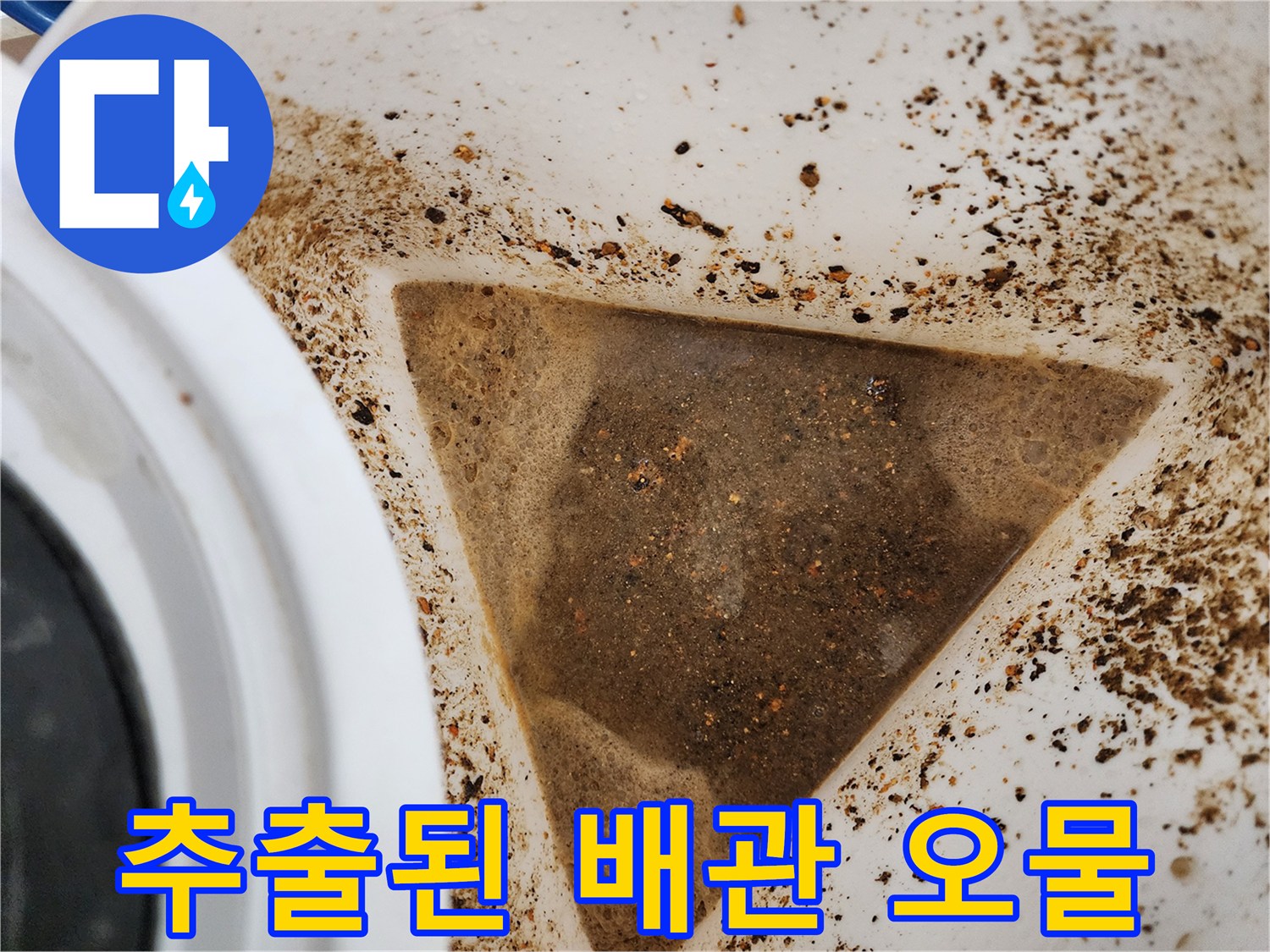 싱크대 하수구에서-추출된 끈적한 기름 슬러지