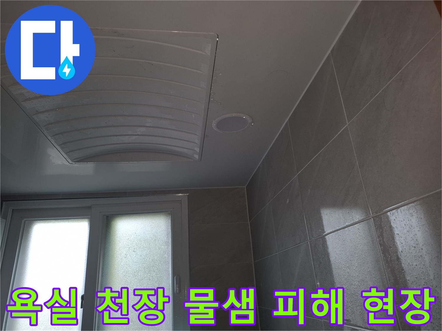 분당구 아파트의-욕실 천장에서-물샘 현상이-발견되어-피해 상황을-촬영한-이미지입니다