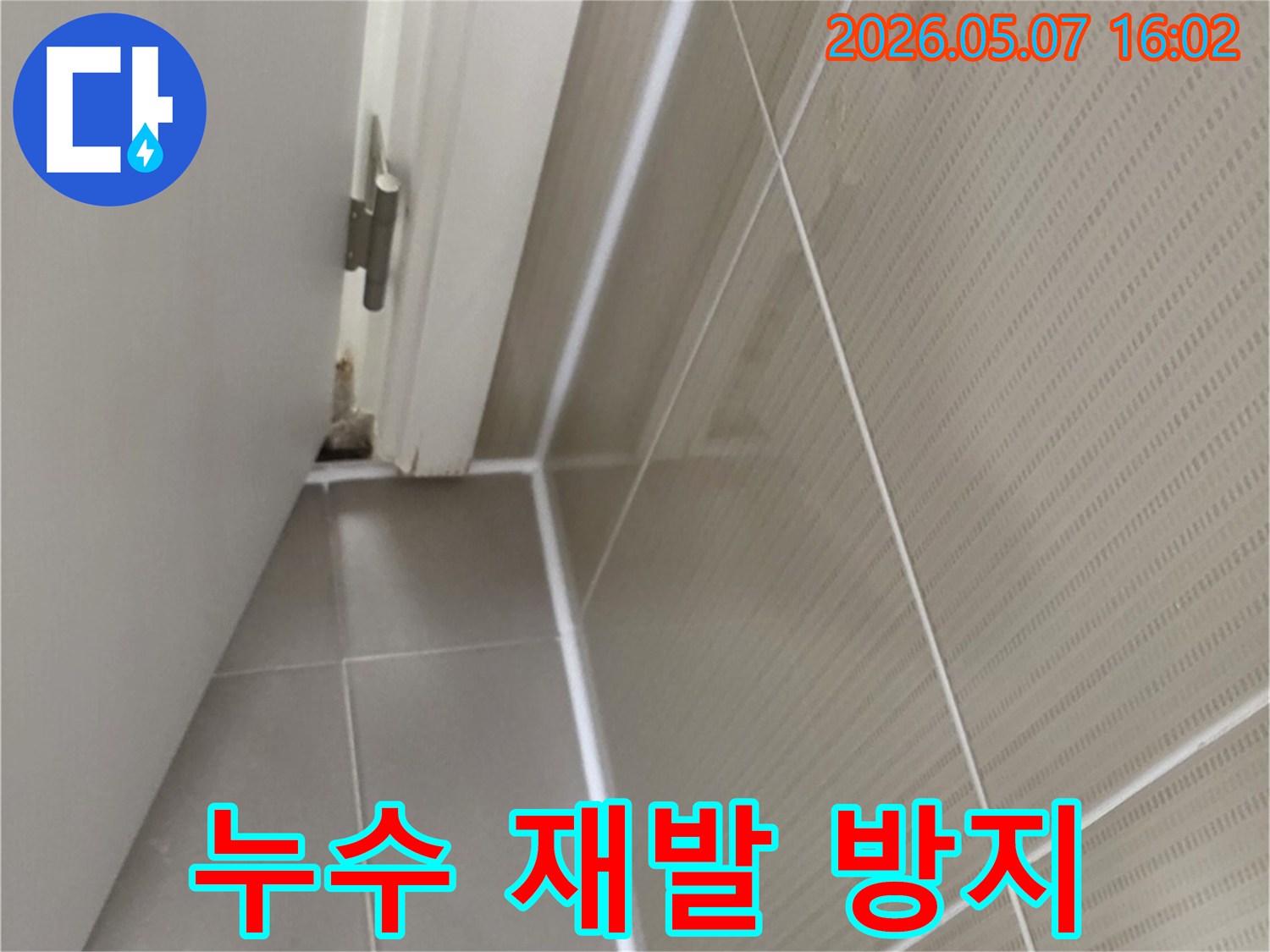 천장-타일-틈새에서-발견된-누수-흔적을-바탕으로-누수-재발을-방지하기-위한-철저한-공사-계획을-설명하는-모습