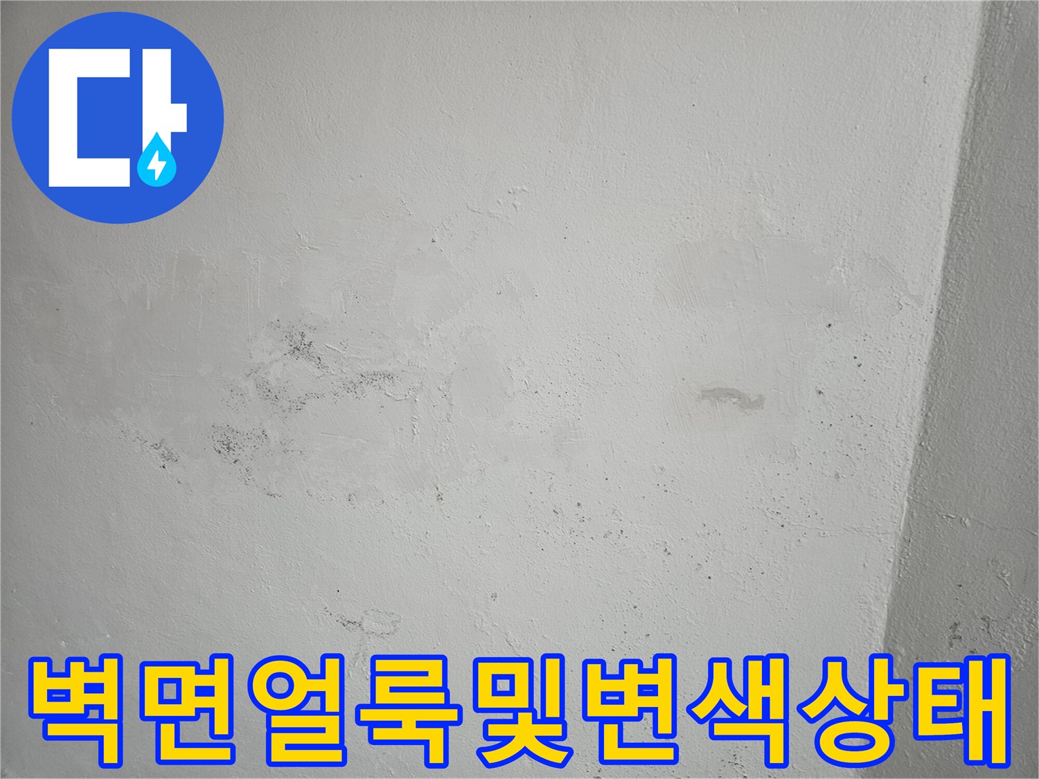 욕실-천장-하단-벽면의-누수-흔적과-변색-모습