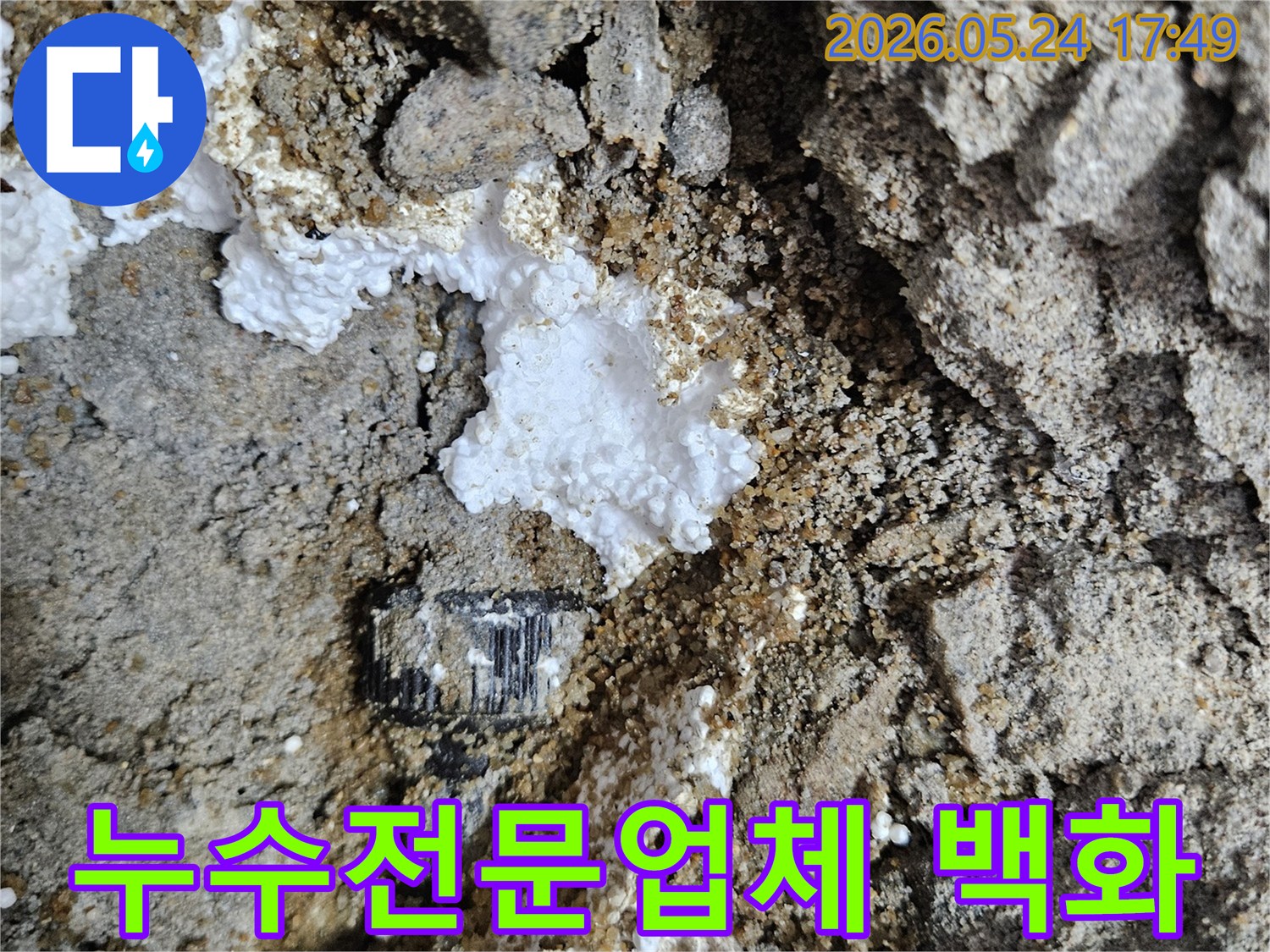누수탐지-전문업체의-정밀-진단으로-발견된-배관-주변의-백화현상