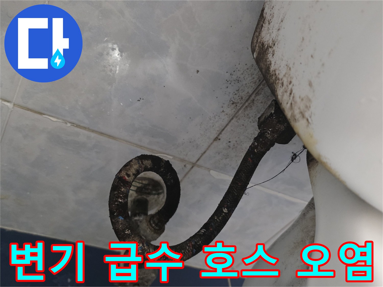 변기-급수-호스와-타일-사이-오염-부위
