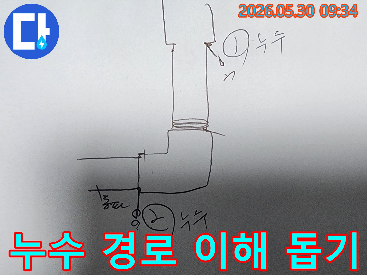 누수-진단-과정에서-사용되는-배관-누수-지점-표시-그림입니다
