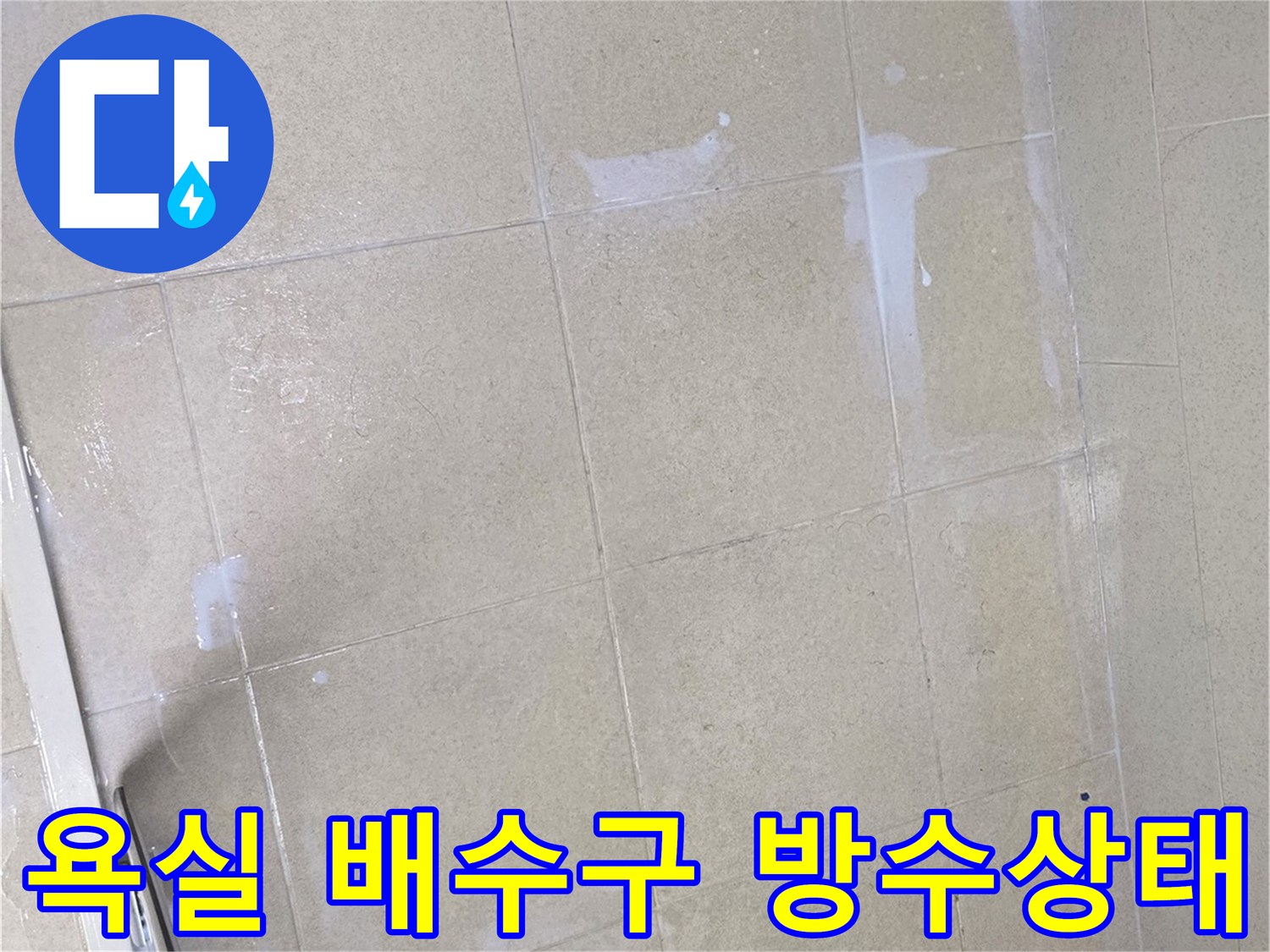 화장실-바닥-배수구-주변-방수층-점검-모습