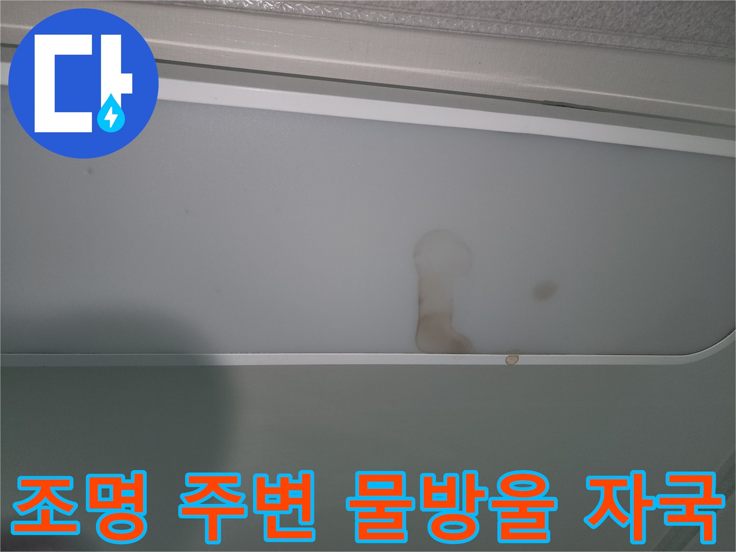 누수-발생으로-조명-커버가-오염된-현장