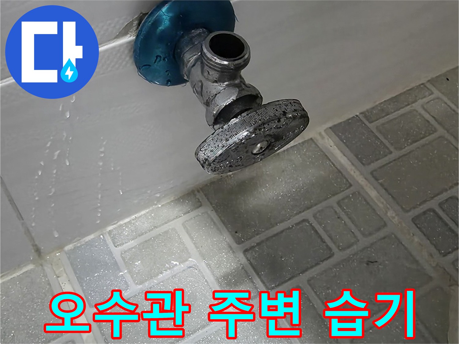 화장실-오수관-주변의-젖어있는-슬라브층-상태