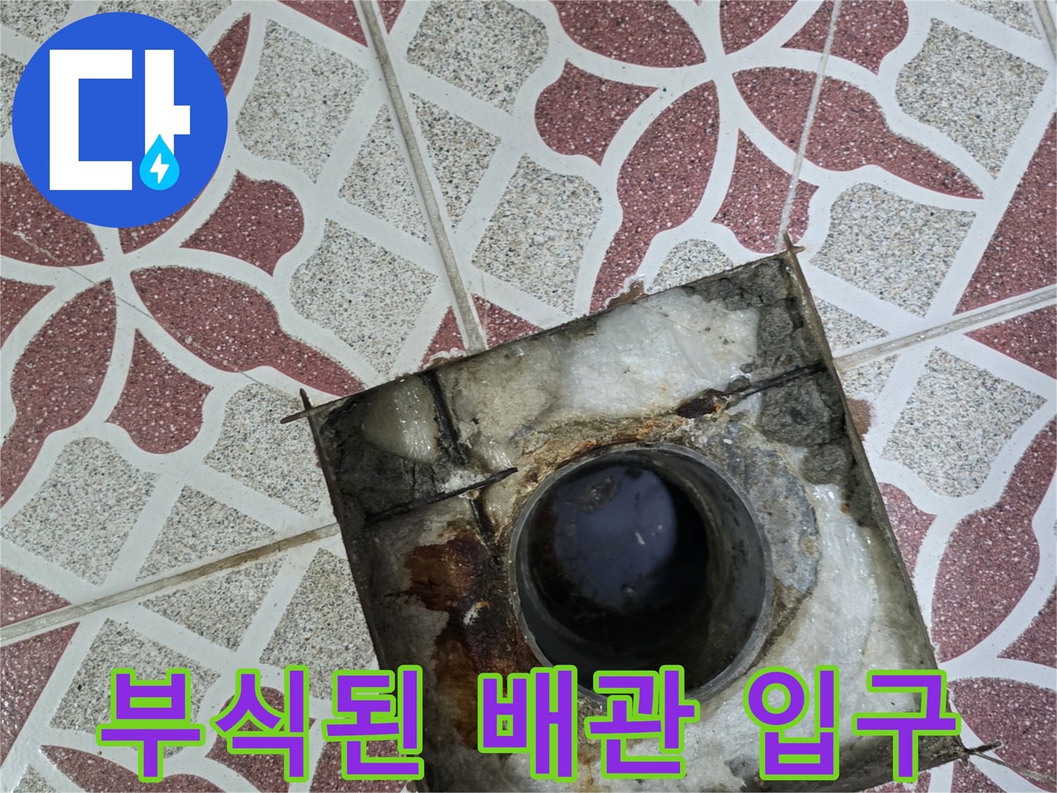 은평구-화장실-하수구-입구의-이물질과-변색된-부분