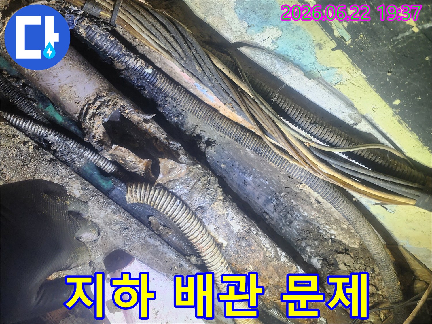지하-배관-문제-현장에서-발견된-심하게-부식된-파이프와-전선들