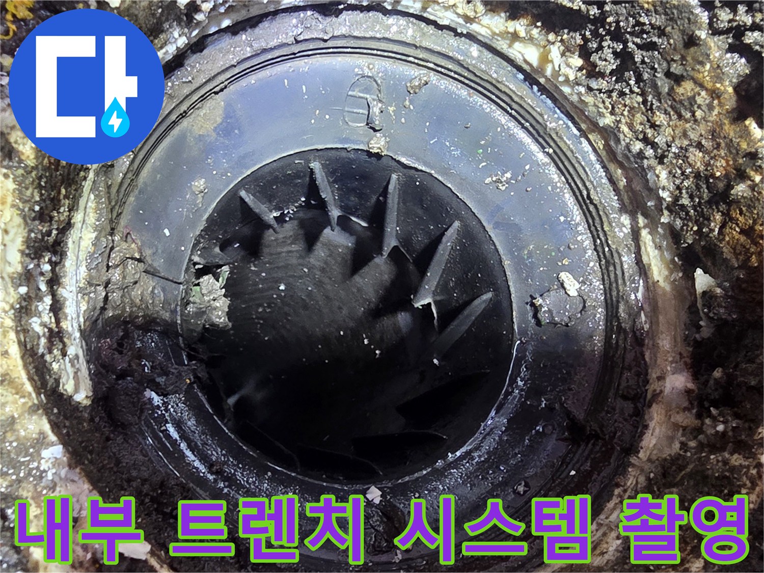 배수 트렌치 및 내부 파이프 구조 확인