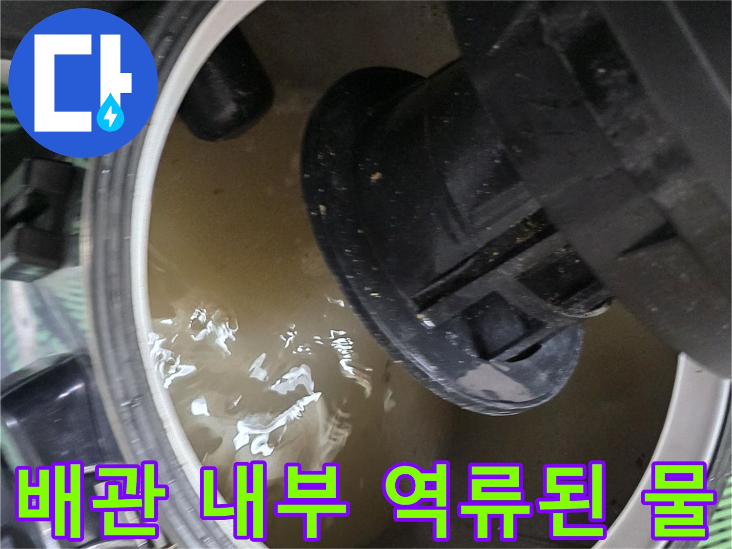 싱크대-배수통-주변에-역류하여-고여있는-오염수