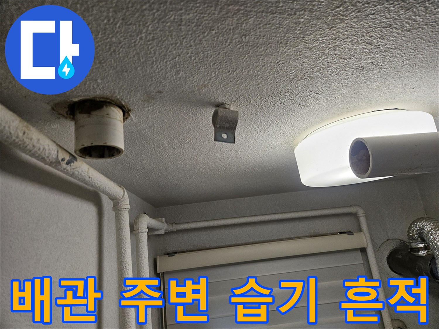 화장실-천장-내부-배관-주변의-습윤한-상태
