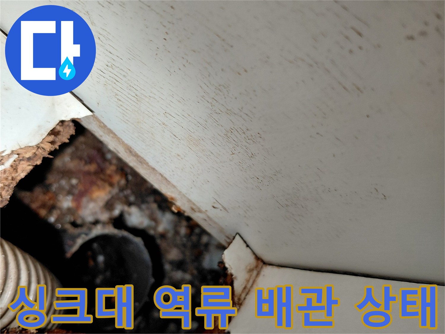 의정부 빌라 싱크대 하수구 역류로 인한 배관 내부 오염 상태