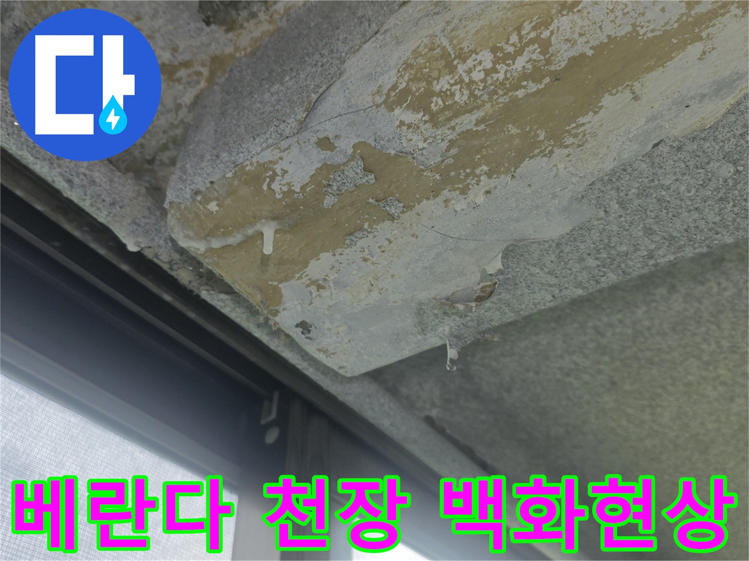이천-사동리-아파트-베란다-천장-콘크리트-백화현상-및-습기-상태