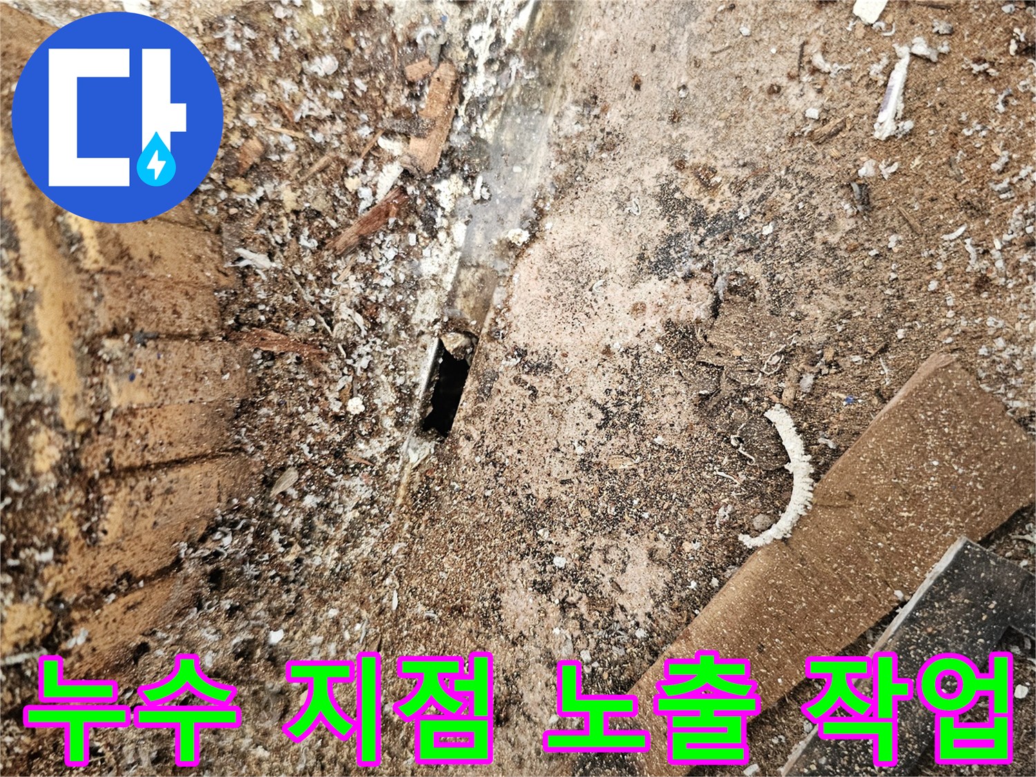 배수구-주변-방수층-손상으로-발생한-물샘-현장-사진