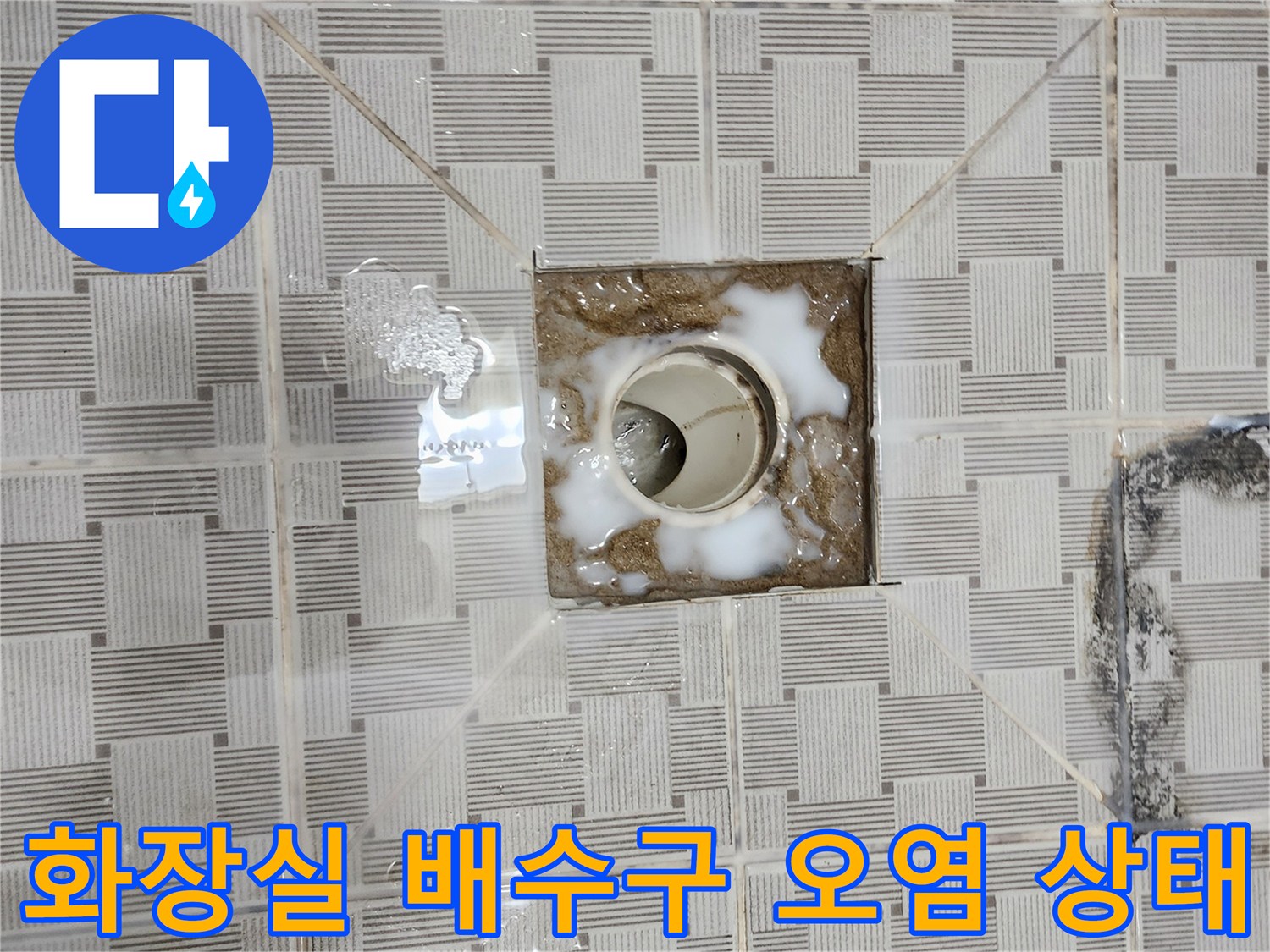화장실-배수구-주변의-심한-이물질-및-오염-상태