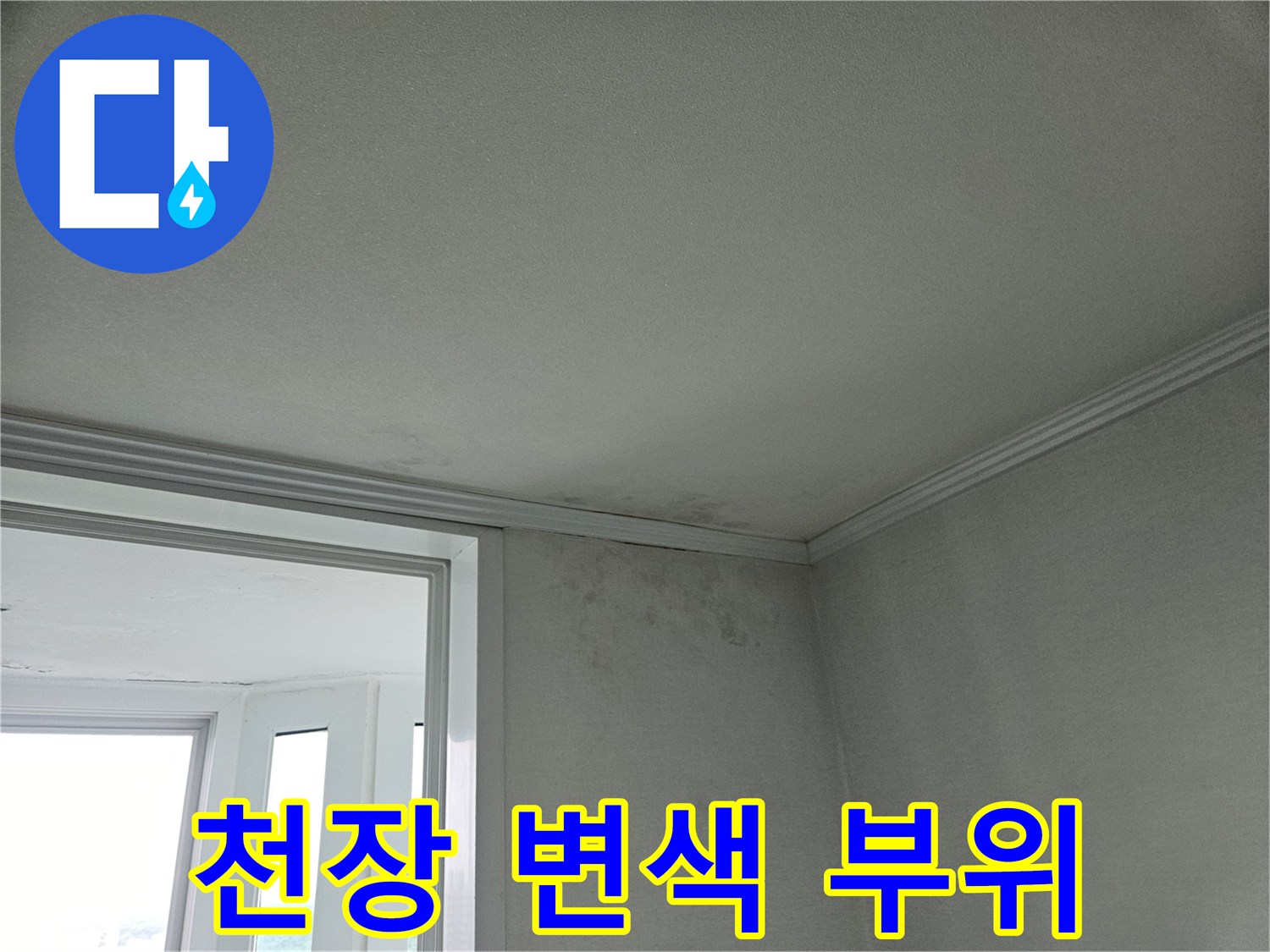 천장-도배지-표면에-나타난-누수-변색-현상