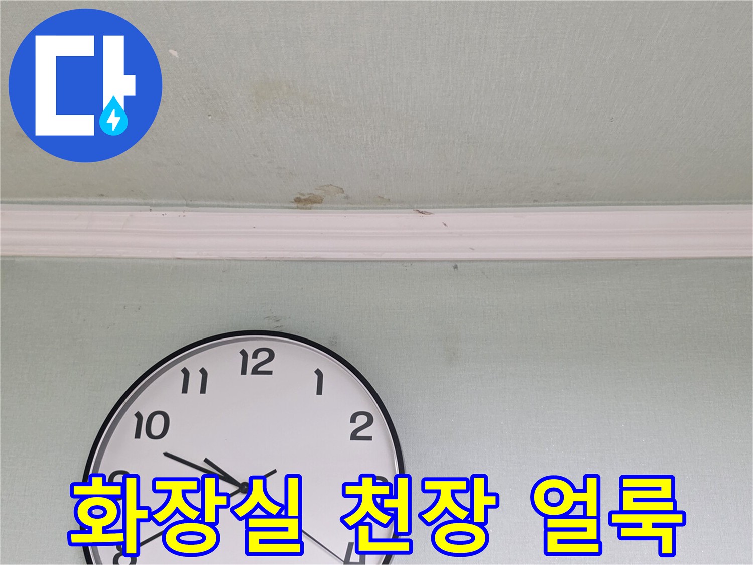 은평구 응암동 현장-화장실 천장 부분의 누수 흔적과 얼룩 상태