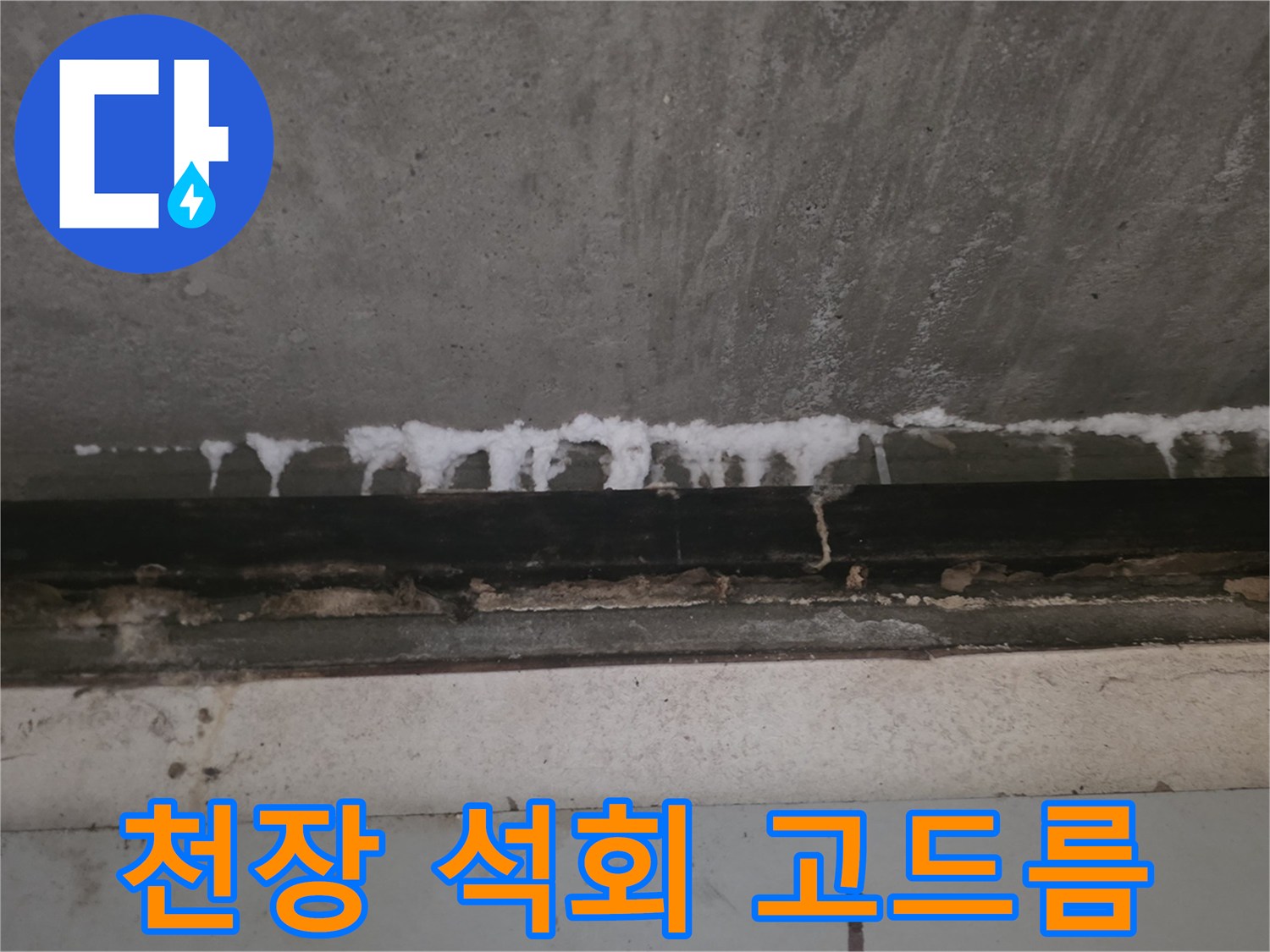 하얀색-석회물-맺힌-천장-슬라브