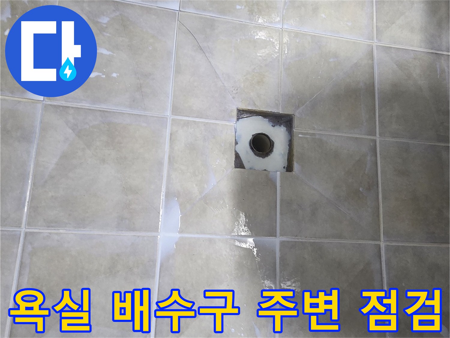 서구 화서동-욕실 배수구 주변 타일 틈새 상태 확인