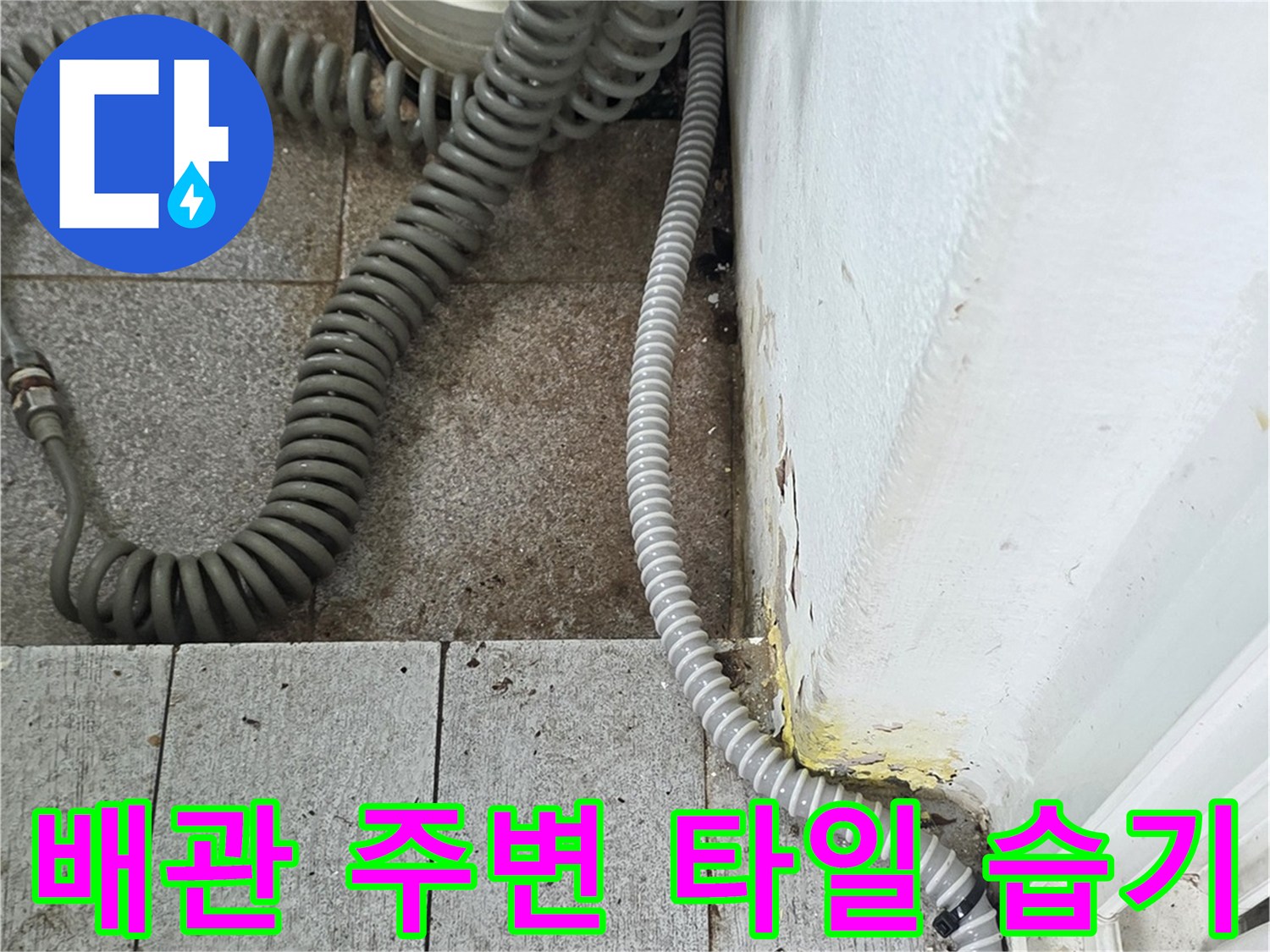 월계동-베란다-배수관-주변-타일-습윤-상태