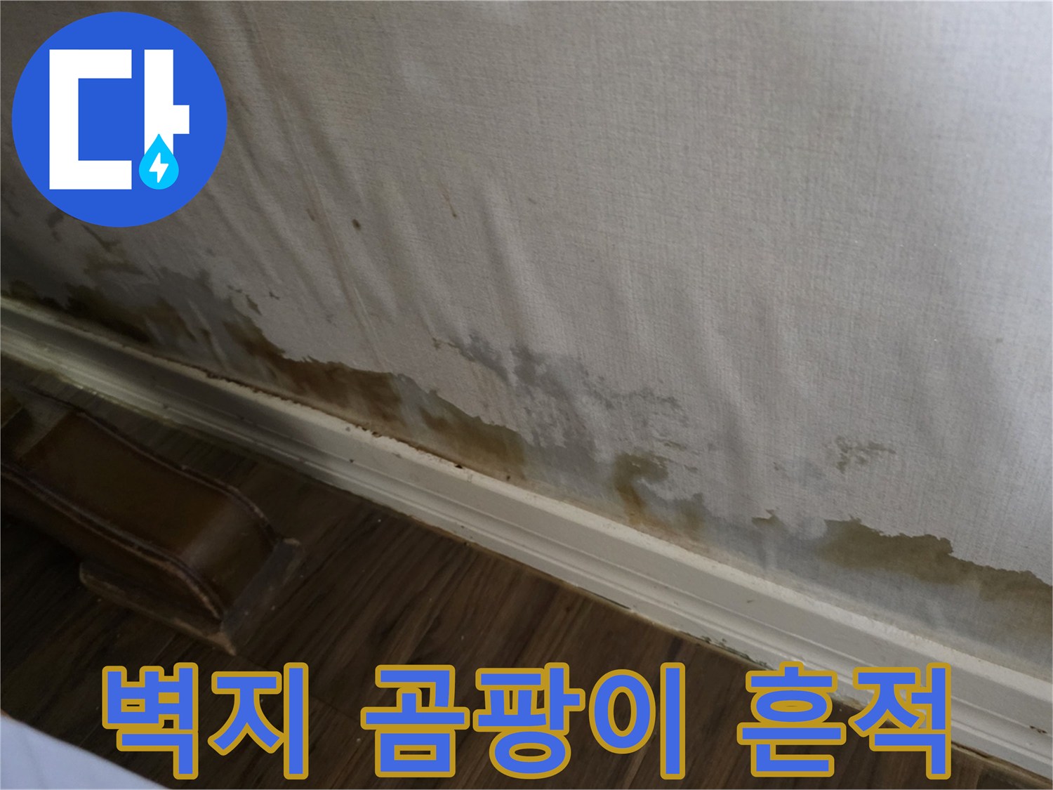 정릉동 현장-누수로 인한 벽지 변색 부위 상세