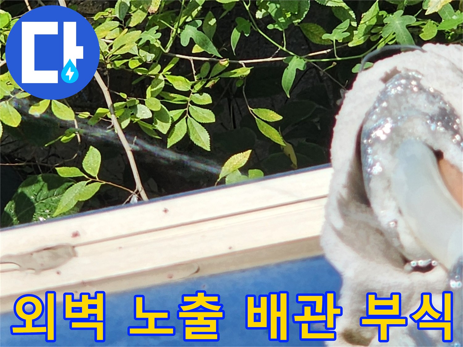 성북구 현장-외부로 드러난 수도 배관의 부식 및 훼손 상태