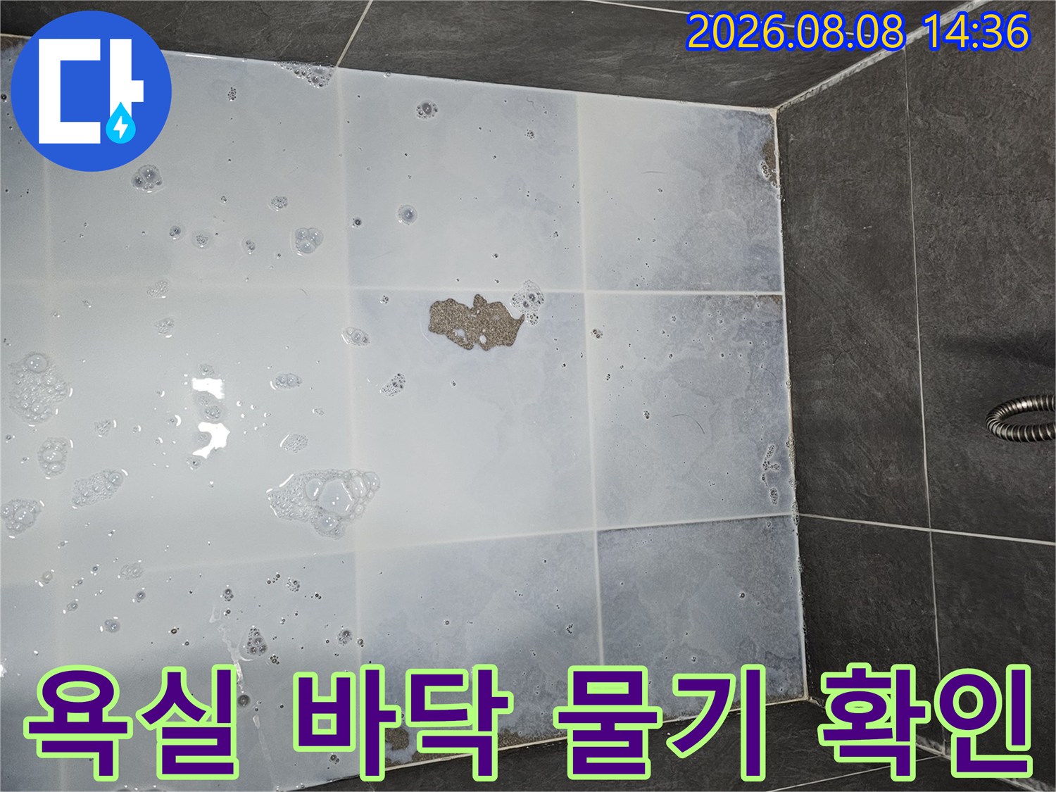 권선구 욕실-바닥 타일 표면의 습기와 얼룩 상태