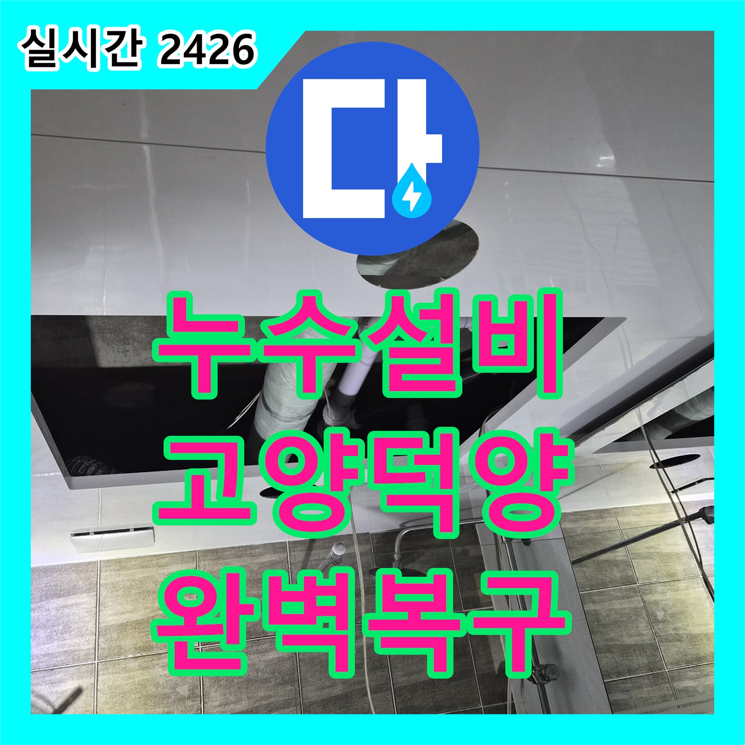 누수설비 노후된 욕조 및 하수 배관을 내시경으로 확인 후 전면 교체하고 돔천장으로 마감한 경기 고양시 덕양구 행신동 작업