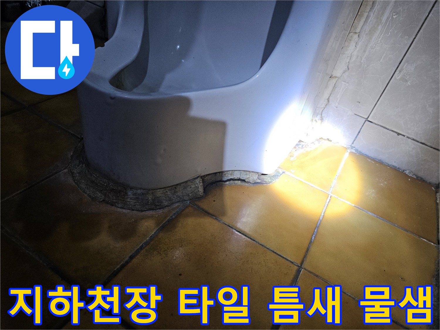 송파구 가락동 지하 천장 타일 사이의 습기와 물샘 흔적