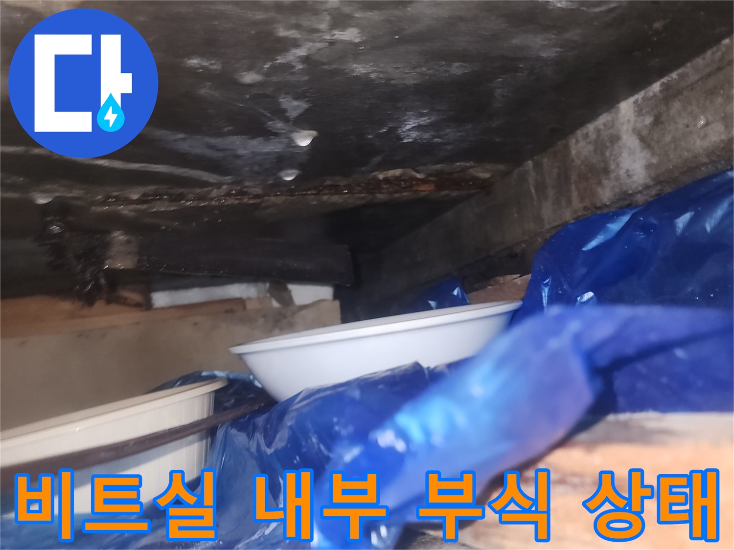 비트실-내부의-부식된-철근과-습기-찬-벽면-상태