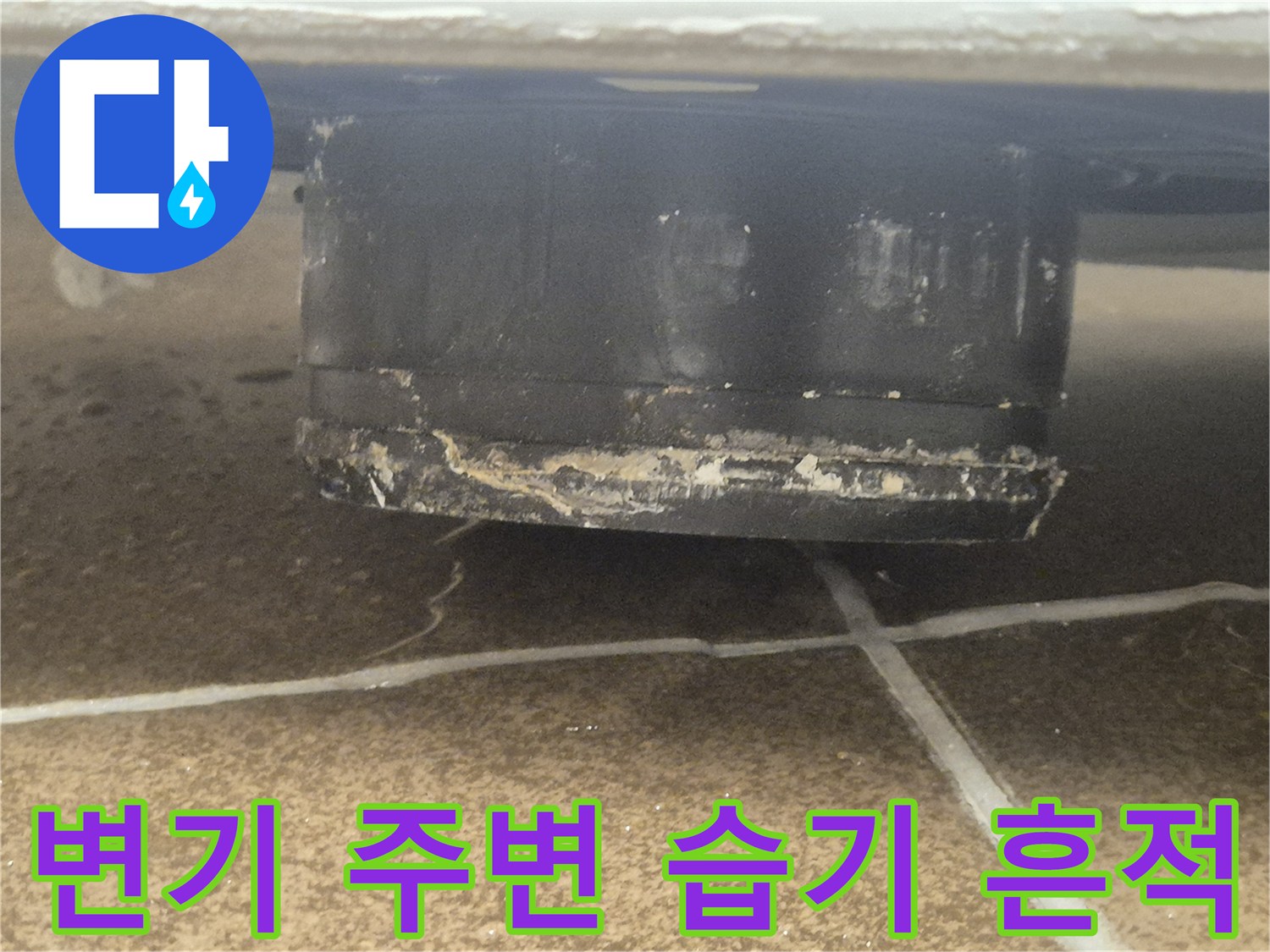변기-하단-타일-사이-침투된-물기