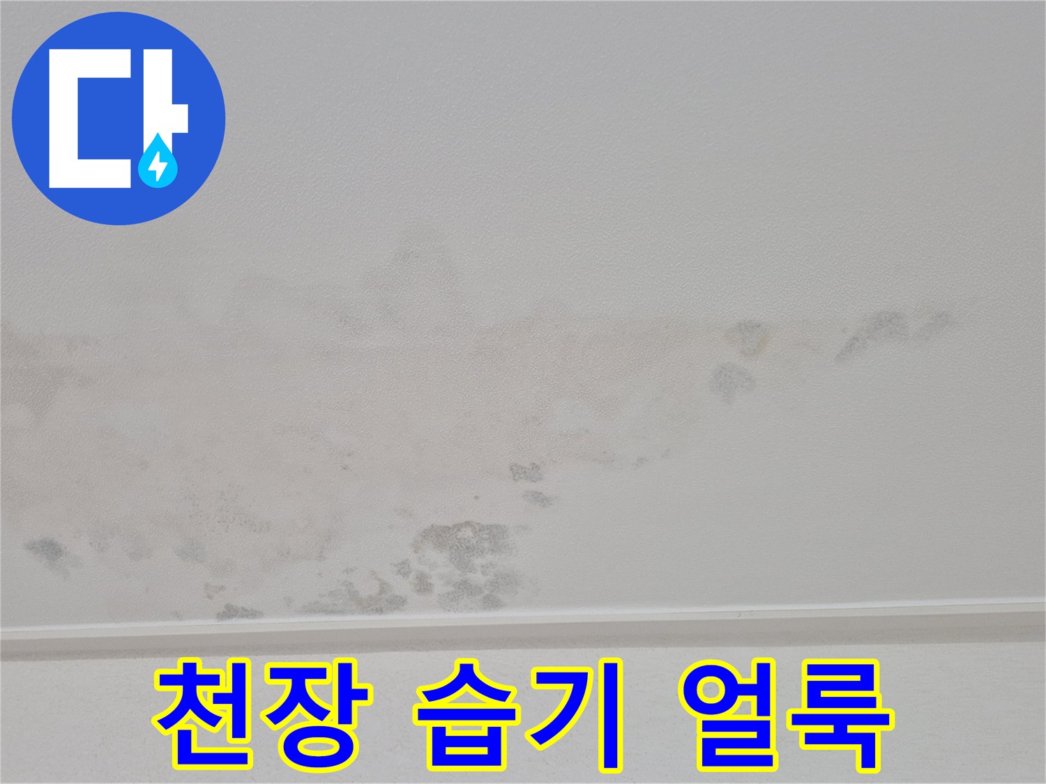 물샘-현상으로-변색된-천장-벽지-부분