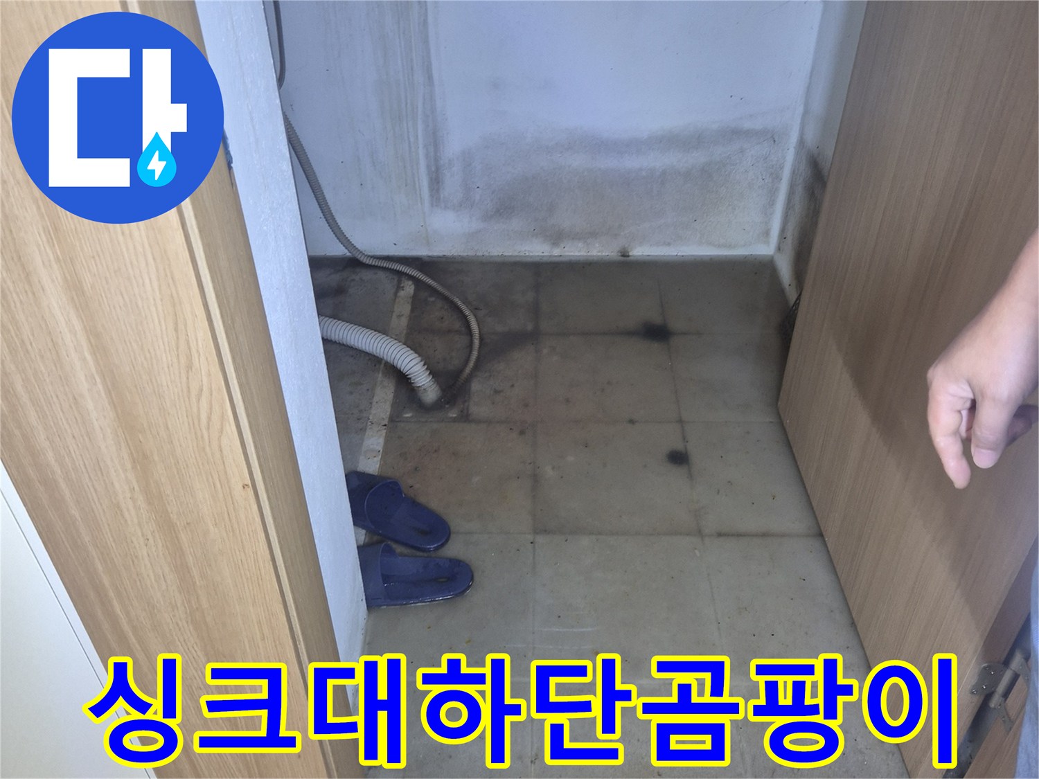 싱크대-하부장-벽면의-곰팡이와-습기상태