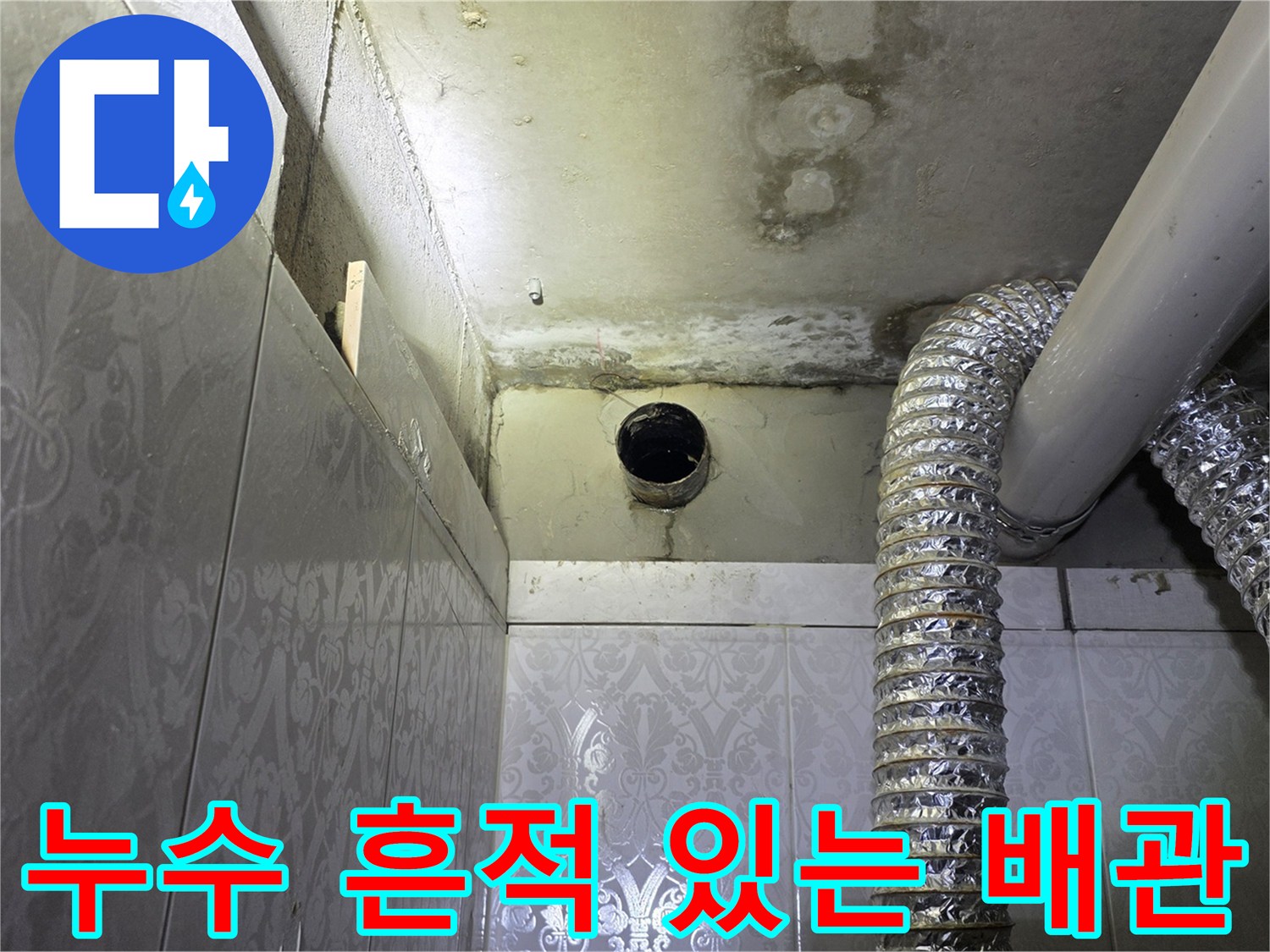 배관-주변-벽면의-심한-습기와-오염물질