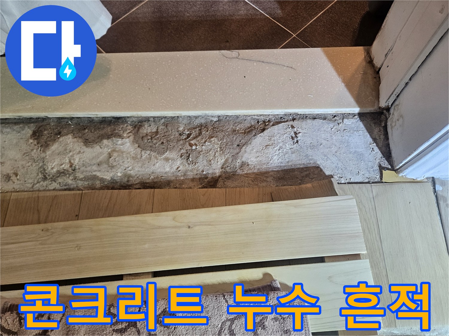 일산동구 현장-수분 침투로 젖어 있는 하단부 구조물
