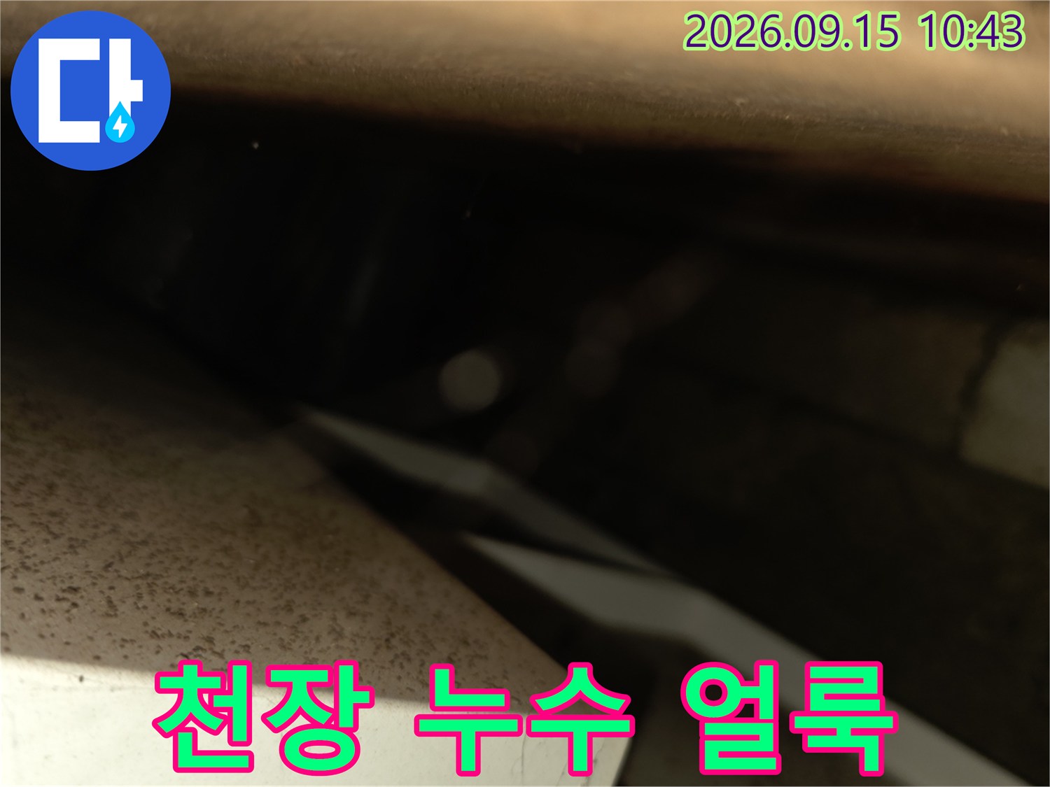서초구 양재동 현장의 천장 내부 물 얼룩 상태
