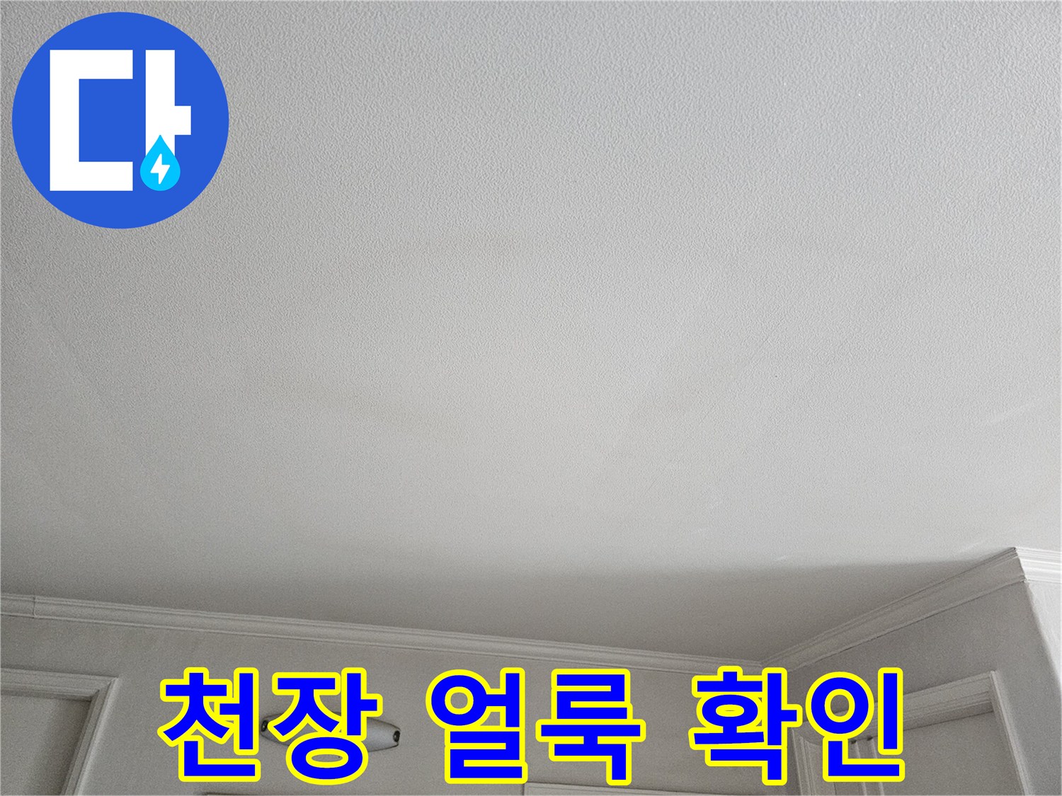 상계동 아파트 거실 천장의 미세한 물스밈 흔적